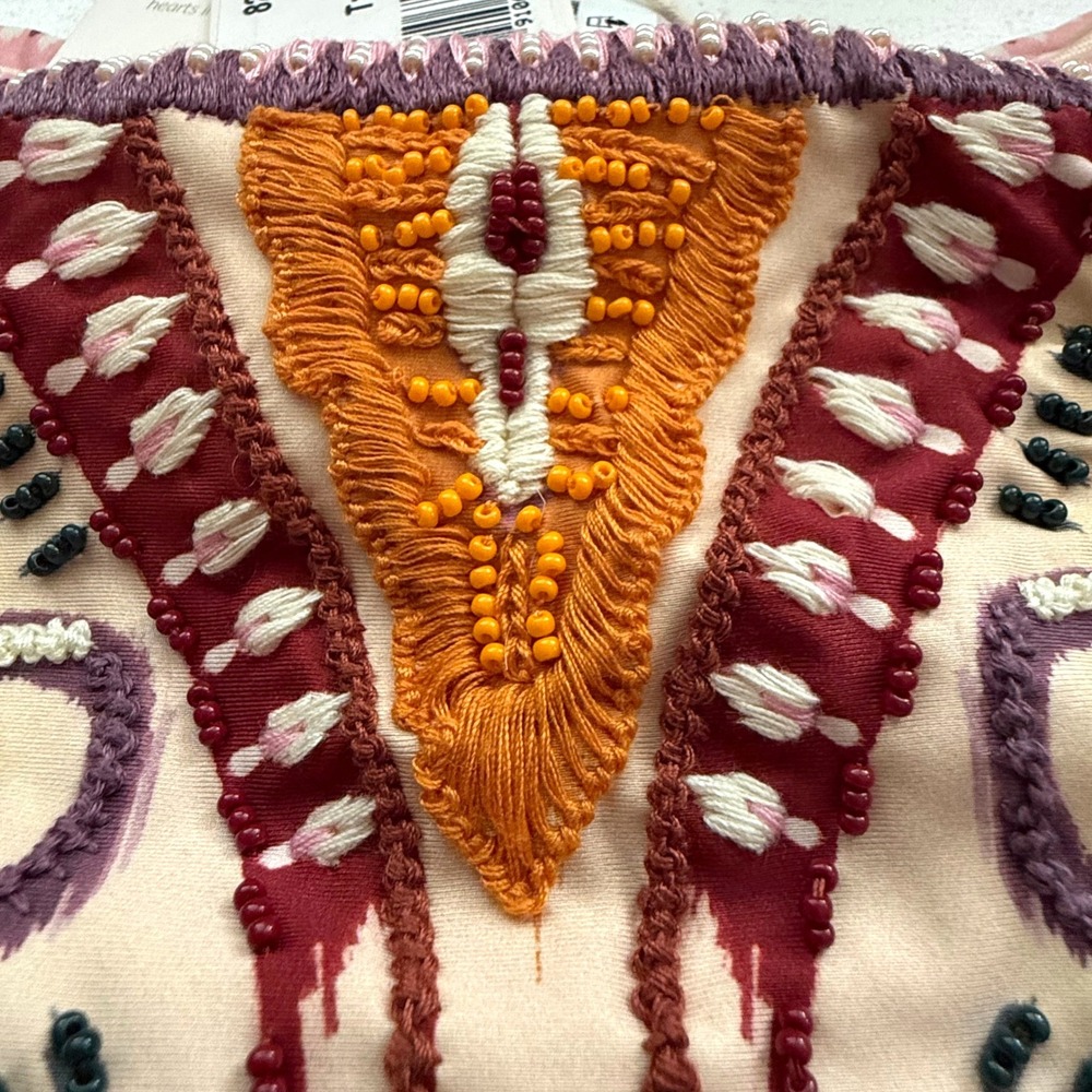 Agua Bendita Alegria Leva Embroidered Beaded Bikini Bottom XL New - Picture 6 of 8